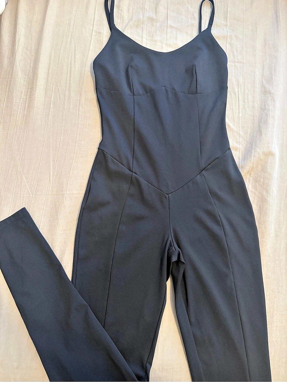 Contour V-Neck Jumpsuit Black Jumpsuit